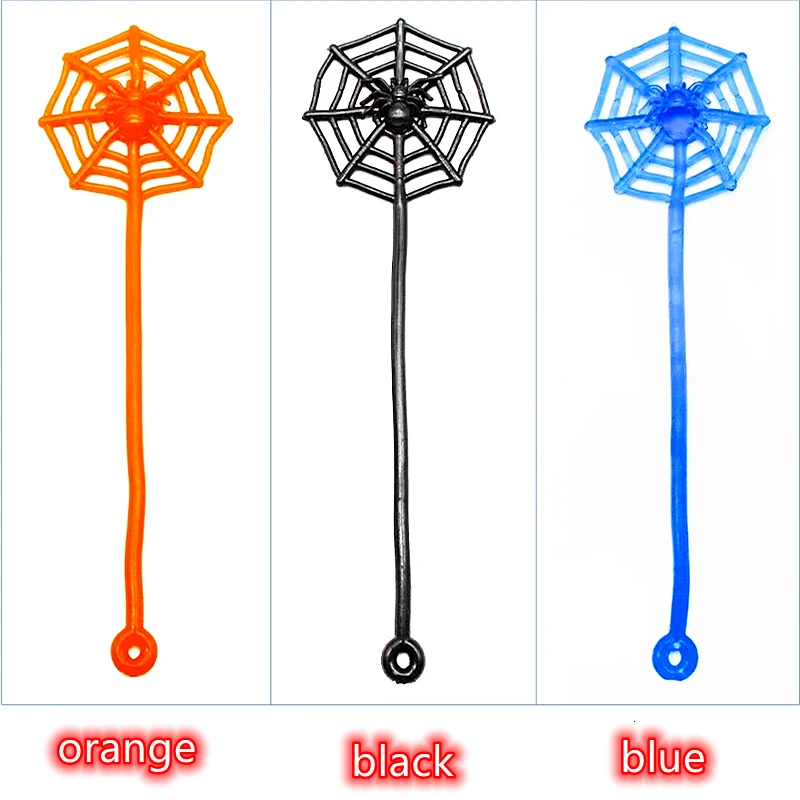 15Pcs 재미있는 어린이 생일 파티 호의 미니 끈적 거미 웹 장난감 선물 가방 공짜 Pinata 필러 할로윈 카니발 파티 용품