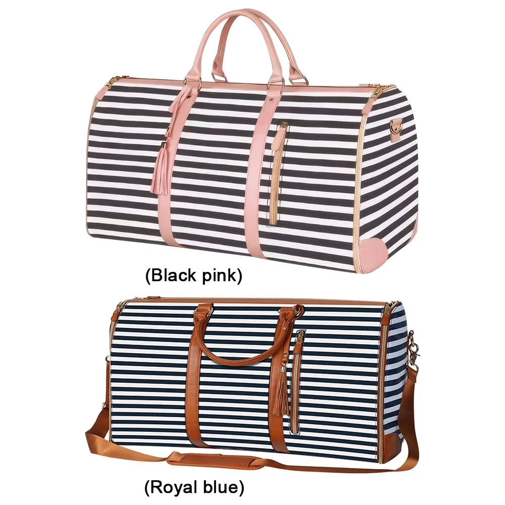 Foldable Travel Bag Hand Luggage PU Leather Clothes Bag Multifunctional Carry On Duffle Bag Zipper Closure for Business 2