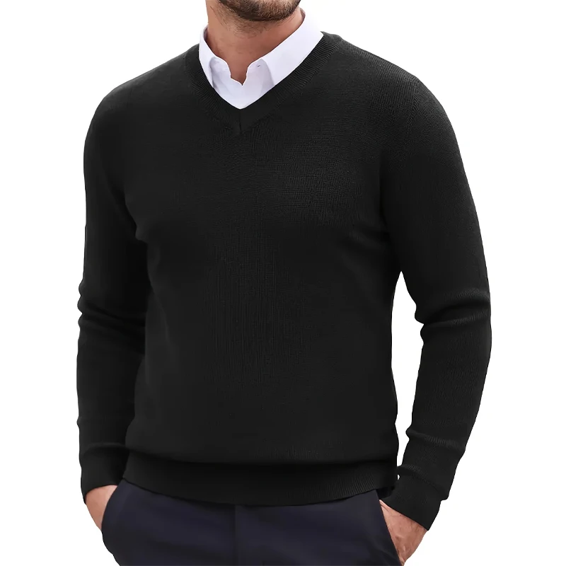 Animal Game Men's V Neck Pullover Knitted Men's Sweater Work Jumper Warm Long Sleeve Shirt Crew Neck Cold Blouse Streetwear
