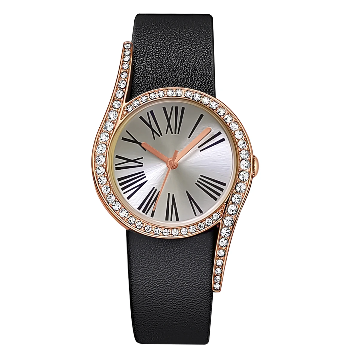 ساعة كوارتز نسائية من الجلد بقرص شخصي ، أزياء الأع...