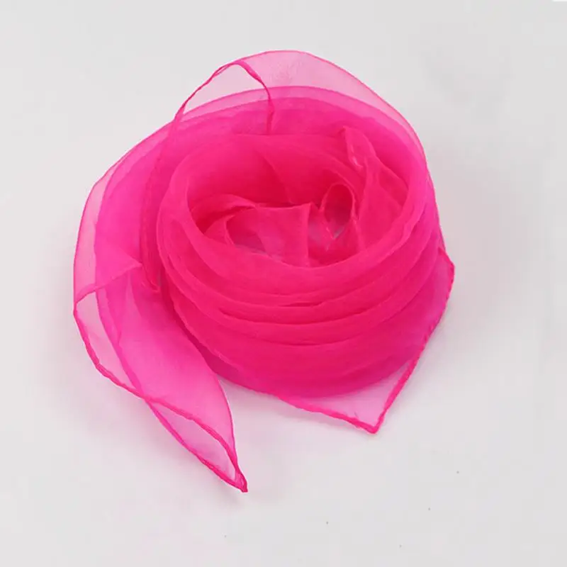 70*70cm Transparent Organza Scarf Chiffon Square Scarfs Thin Silk Scarves Neck Shawl Stage Performance Scarf Pure Color silk scarf transparent scarf