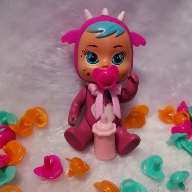 6pcs/set 12cm Cry Babies Doll Drinking Water And Crying Baby Girl Play House Figure Weeping Babies Children Birthday Gift Toy 6