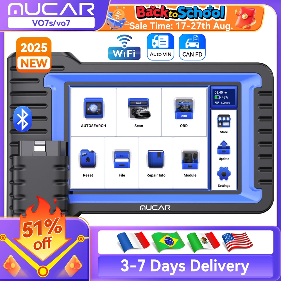 Scanner Diagnostico Auto VO7 OBD2 - Bidirezionale Con Codifica ECU, 28 Servizi Di Manutenzione - Foto 3