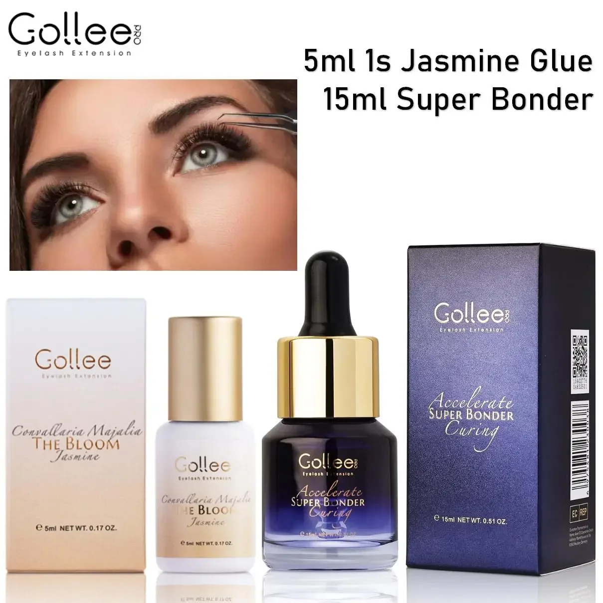 

Gollee Lash Extension Glue A03 Super Bonder Lash Sealant Maximise Eyelash extension retention Help Glue Bond Better Oil-proof