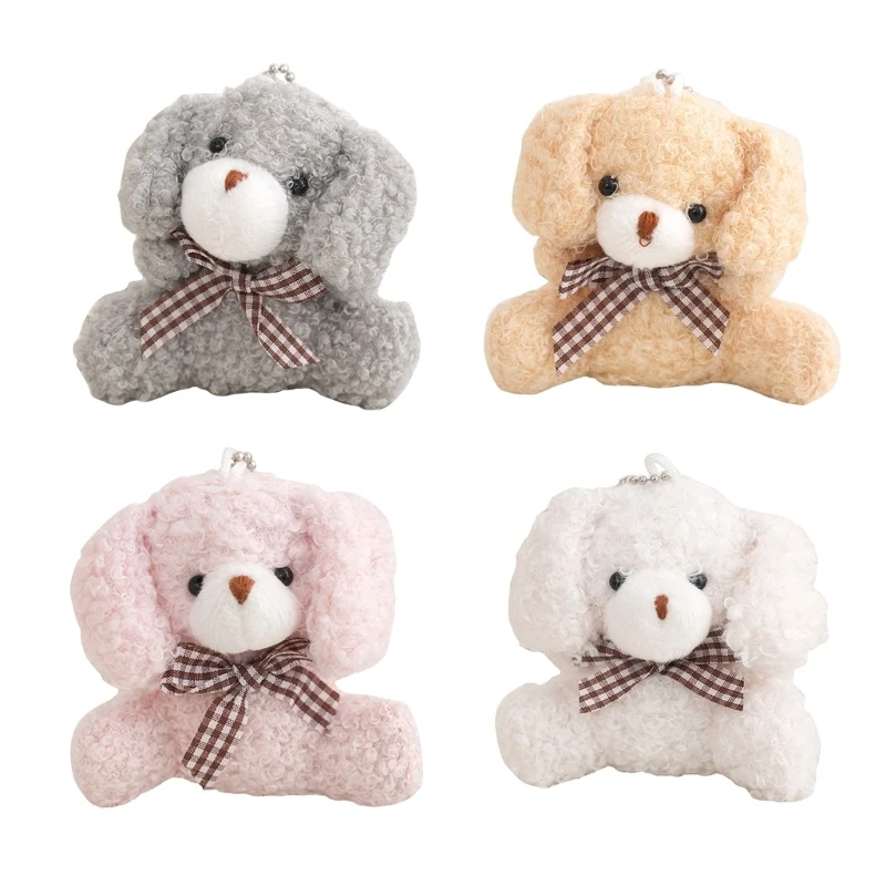 Plush TeddyDog Key Chain Ornament Cartoon Hanging Pendant for Bag Purse Tote Backpack Pendants Stuffed Keyring teachers day book pencil key chain pendant silicone mold diy backpack decorative ornament pendant gift for teachers