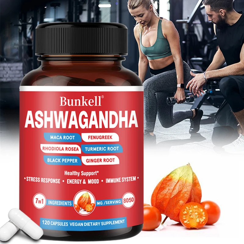Maca Root + Ashwagandha-Men and Women Energy Capsules, Relieve Stress, Boost Energy