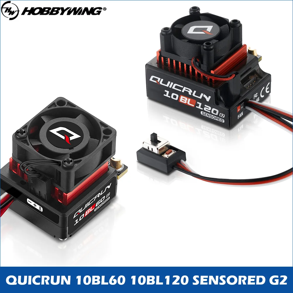 Hobbywing QUICRUN Sensored 10BL120 G2 120A /10BL60 60A 2-3S Lipo Brushless ESC für 1/10 RC Rennwagen