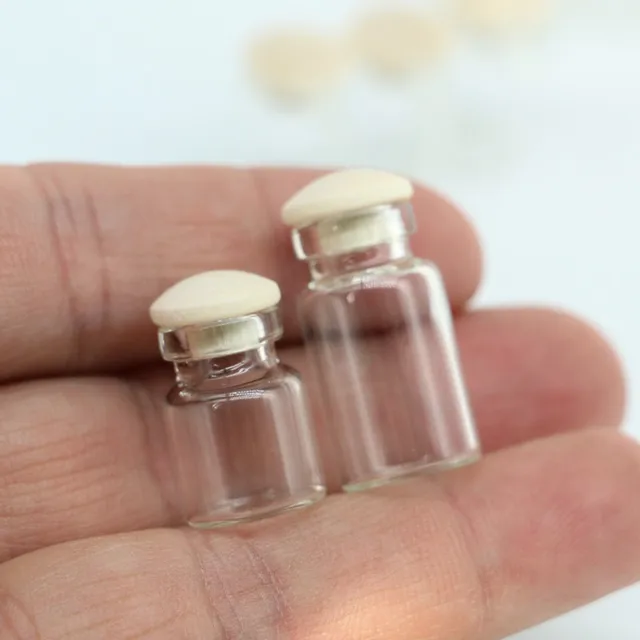 ミニチュア ボトル2本セット×5色セット ガラス瓶 ガラスジャー ドール