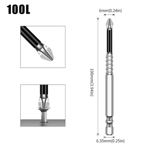 K5 Non-slip High Hardness Bit S2 Strong Magnetic 5A Black Non-slip Cross Head Electric Drill Electric Screwdriver Bit - Image 33