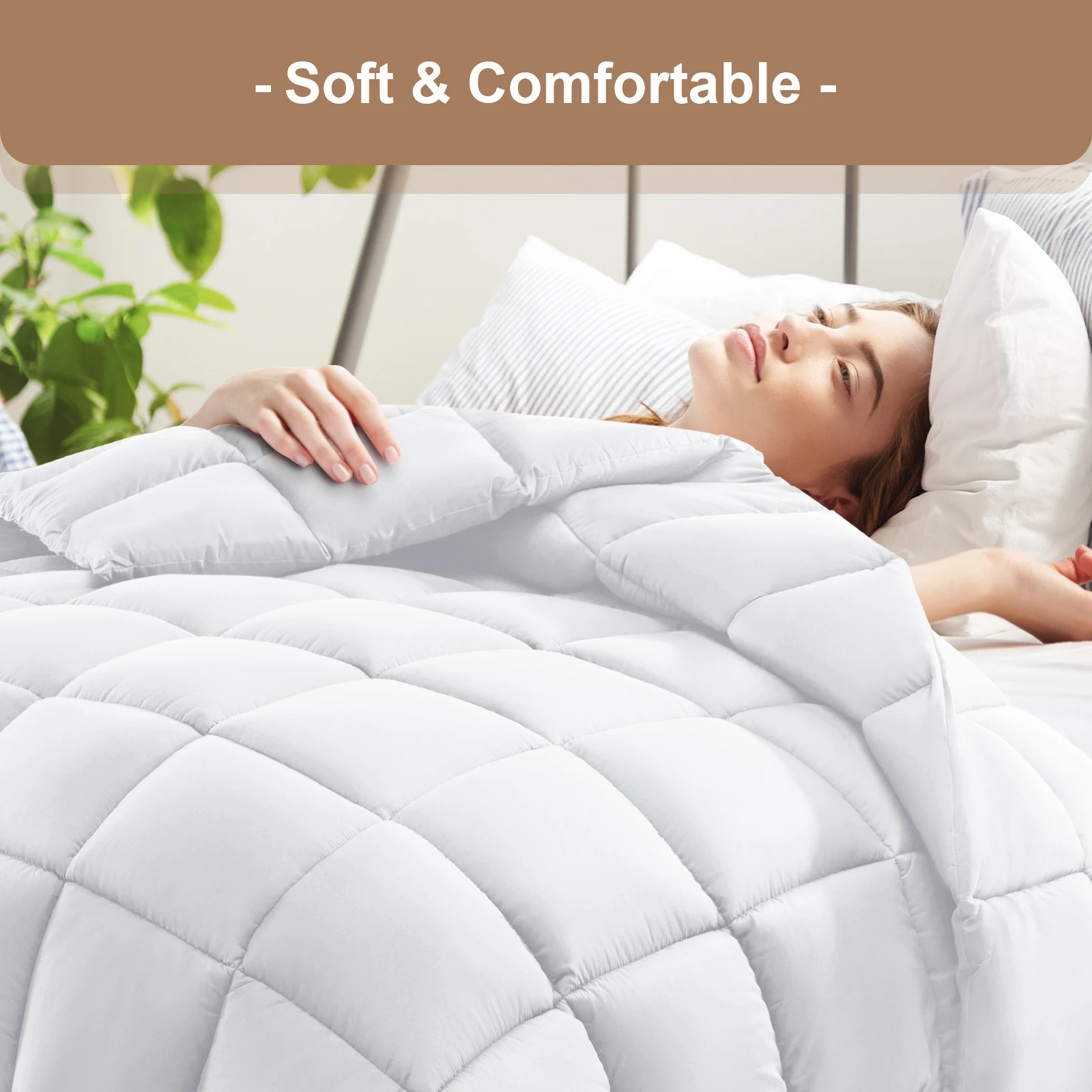 Bedding Comforter Duvet Insert All Season Down Alternative Quilted Bed Comforter Winter Warm Machine Washable