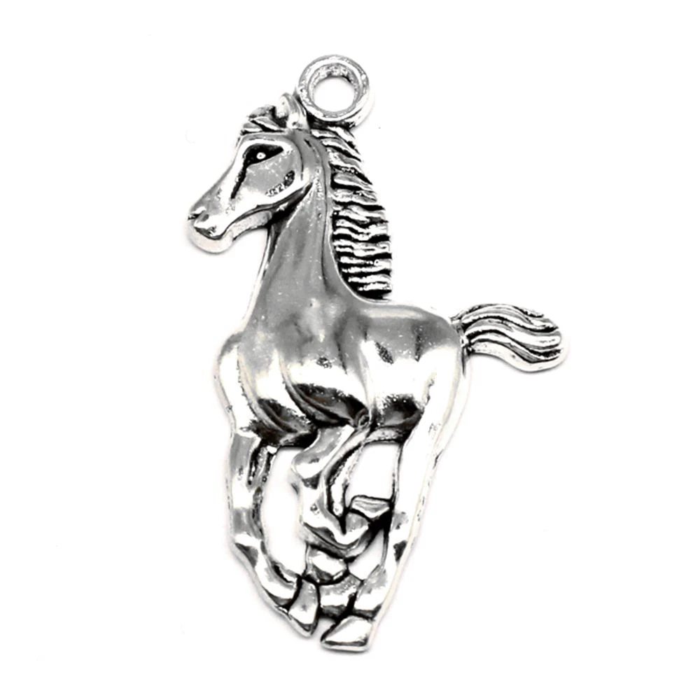

Horse Pendants Woman Pendant Home Decor Crafts Jewellery Making Supplies 25x41mm 2pcs Antique Silver Color