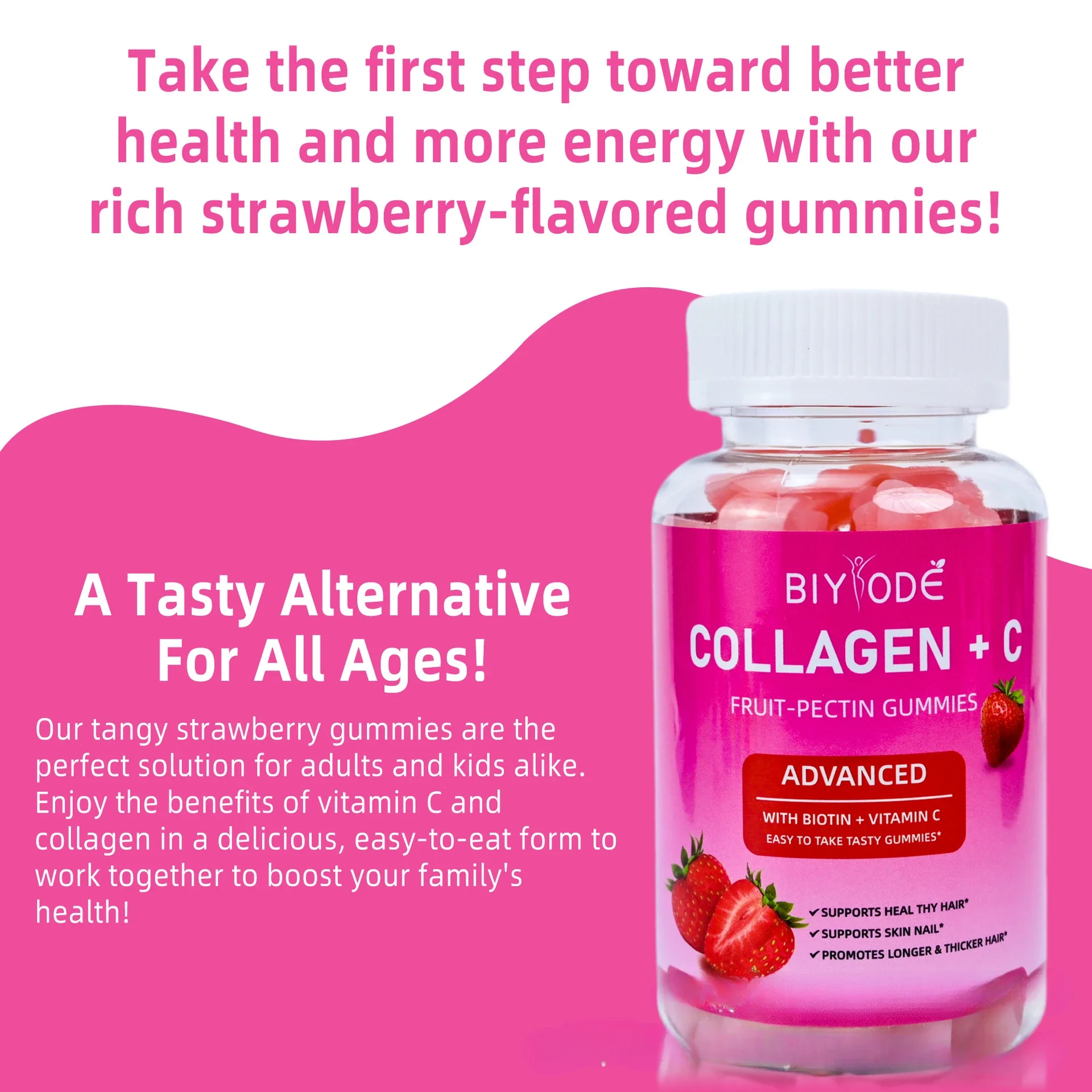 

1 bottle of collagen gummies for brightening skin tone supplementing nutrition and health food