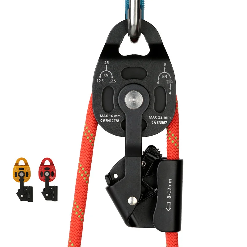 

Outdoor Lightweight One-way Lifting Pulley Heavy Object Lifter Ascending and Descending Caving Equipment Safety Rope Self-lock
