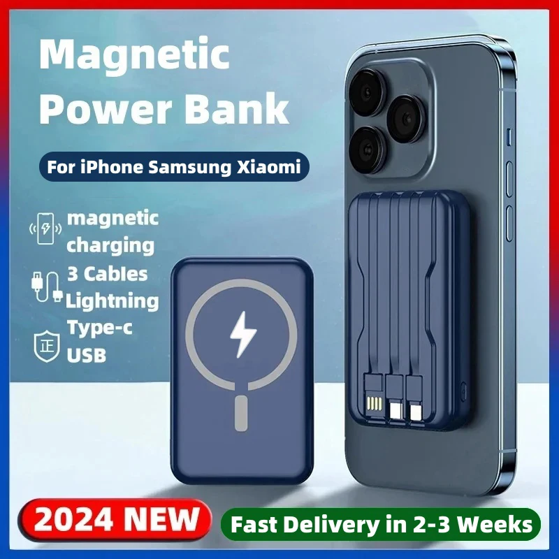 

Magnetic Power Bank For iPhone 15 14 13 12 11 Samsung Xiaomi Mini Powerbank Portable Wireless Charger External Auxiliary Battery
