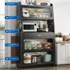 Dust-proof Carbon Steel Kitchen Cabinets Multi-functional Storage Cabinet Microwave Oven Storage Cabinet for Kitchen Furniture Y 3