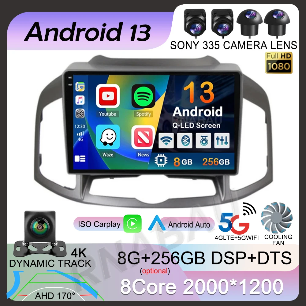 

Android 13 Carplay Auto Car Radio For Chevrolet Captiva 1 2011-2016 GPS Navigation Multimedia Video Player Stereo Head Unit DSP