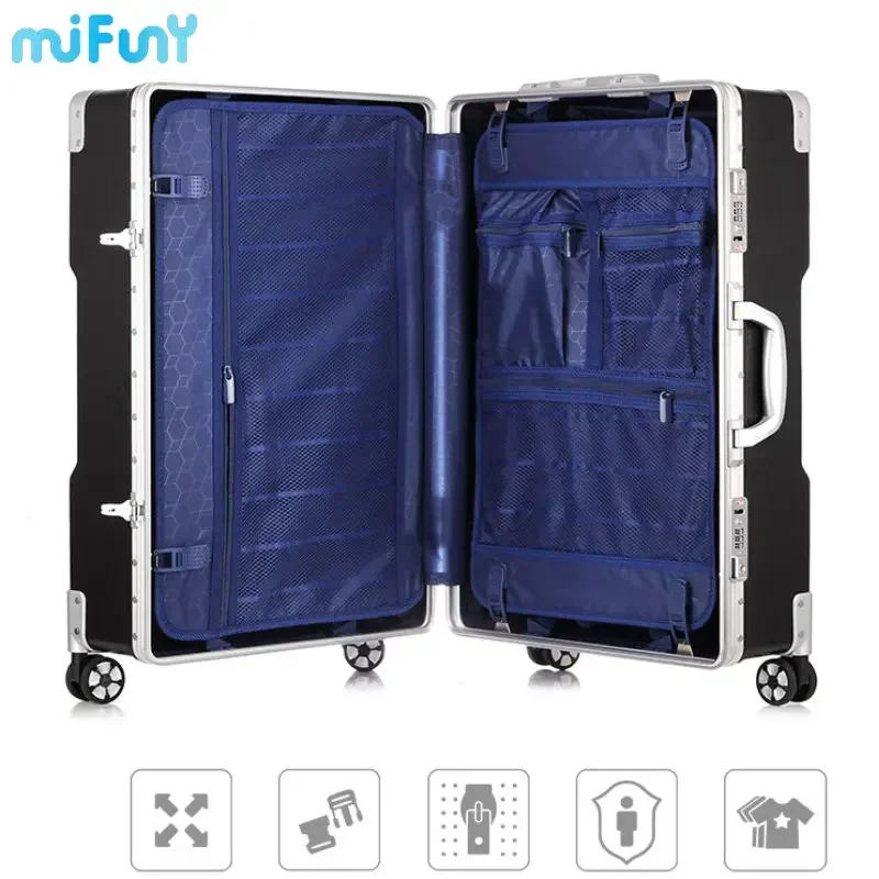 Mifuny 20/24/29inch Men New Aluminum Alloy Frame Rolling Password Luggage Women Trolley Travel Suitcases Universal Wheels Cases