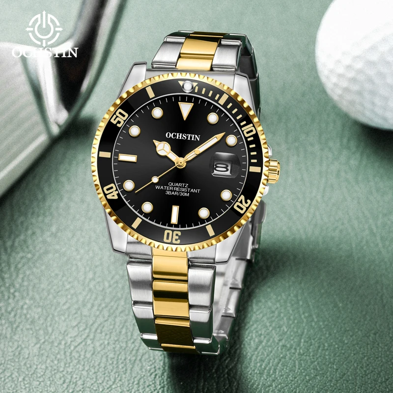 OCHSTIN Luxury Men's Watches Stainless Steel Band waterproof Fashion Luminous Large Dial reloj hombre relogio masculino