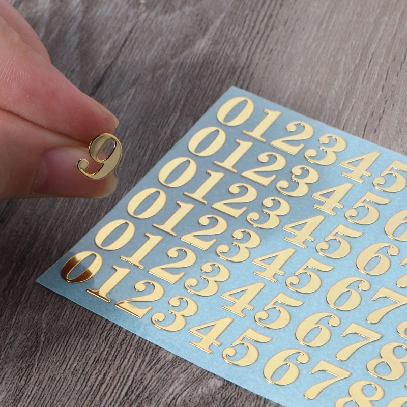 Alphabet Decor Stickers Self Adhesive Stickers 2 Sheets Metal Letters Alphabet And Glitter Number Stickers