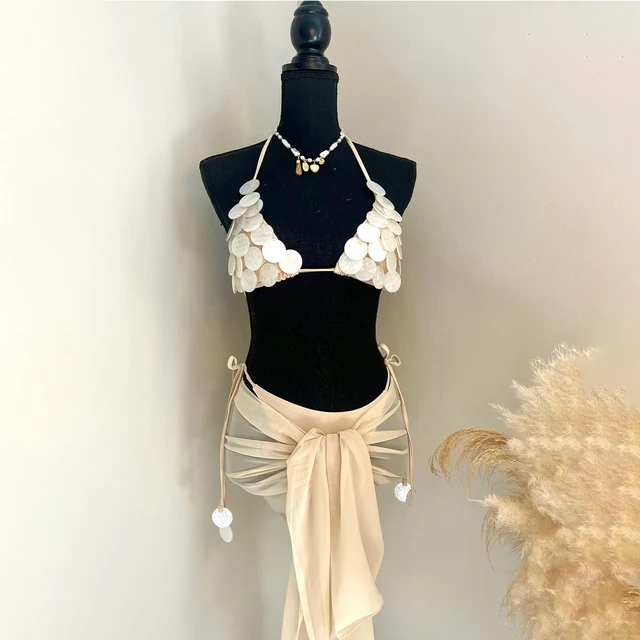 3 Pcs Shell Swimsuit Bikini with Skirt Swimwear Swimsuit Women Separates Push Up Swimwear Swimsuit Bathing Suit 1