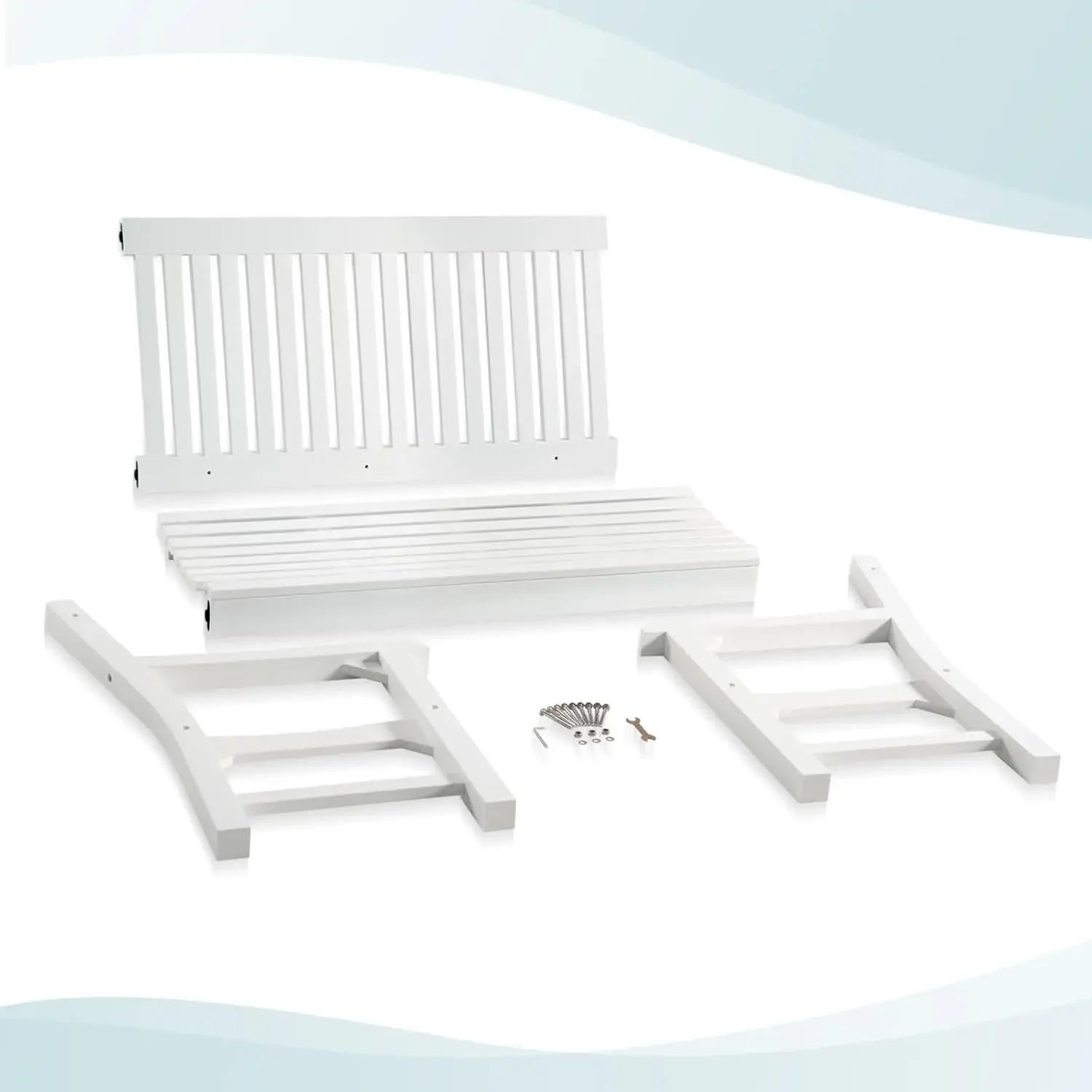 NEW-2-Person Poly Lumber Outdoor Bench with 700 Lbs Weight Capacity – Weatherproof Garden Seating for, Balcony Porch (White)