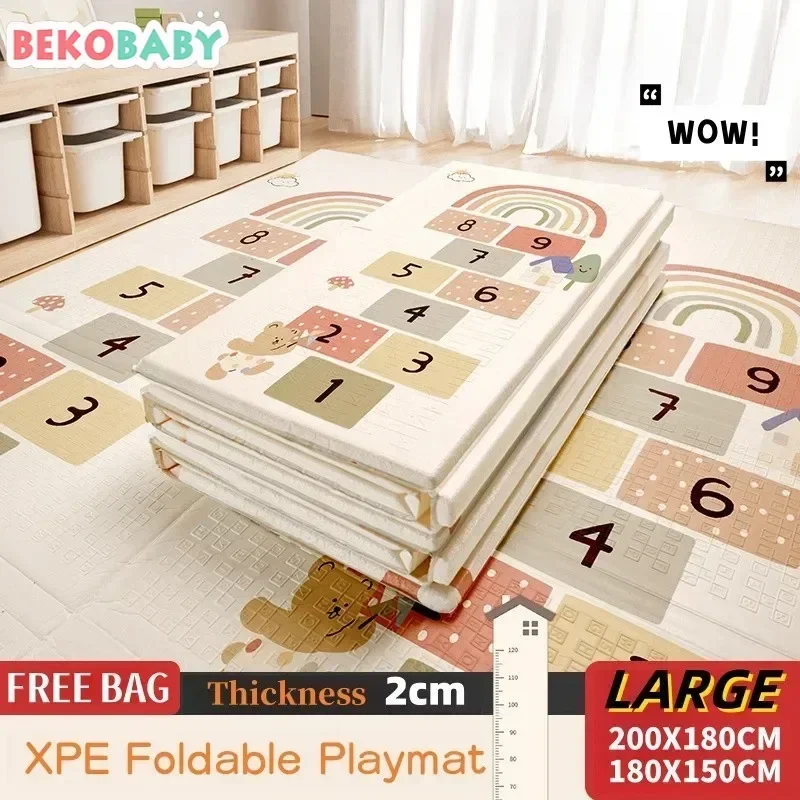 Baby Play Mat Foam Play Mat Play Mat Foldable & Waterproof Floor Reversible Foam Playmat for Babies and Toddlers Infants Crawling Mat