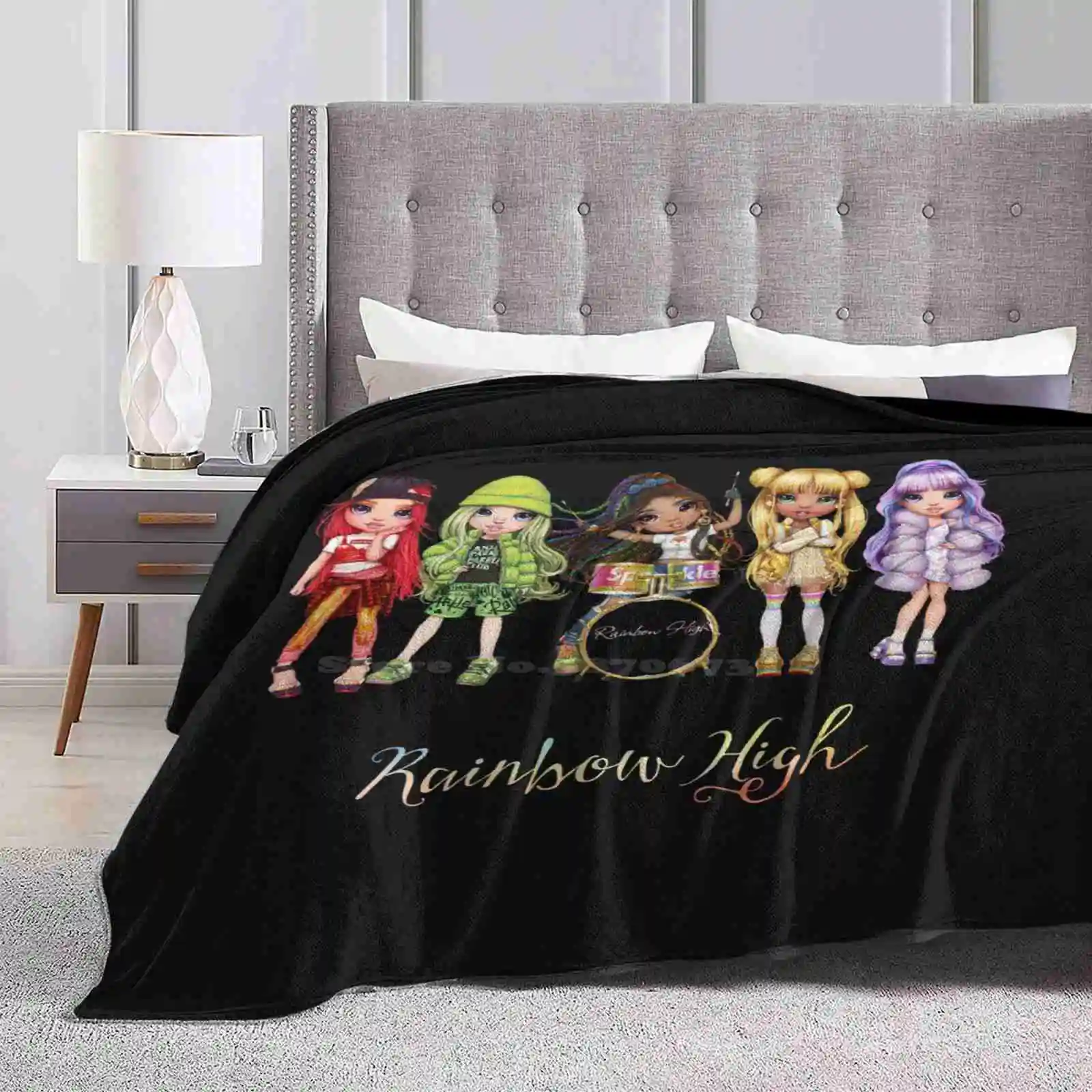 Rainbow High Girls Soft Warm Throw Coperta Logo Doll Collecter Mga Dolls Mga Entertainment Then Your Color Up Jade Hunter