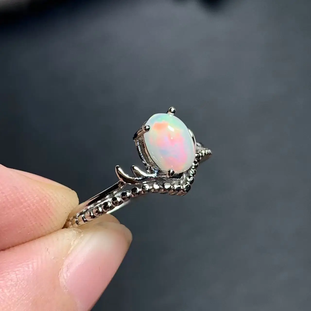 Authentic NEW Natural Opal Ring Adjustable Female Ring Jewelry for Women Gift Wholesale High Quality Vintage Fine