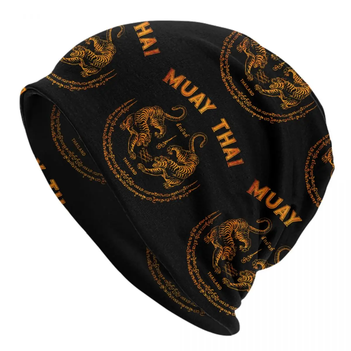 

Muay Thai Tiger Bonnet Hat Knitting Hat Cool Unisex Sak Yant Tattoo Kickboxing Thailand Warm Winter Skullies Beanies Caps