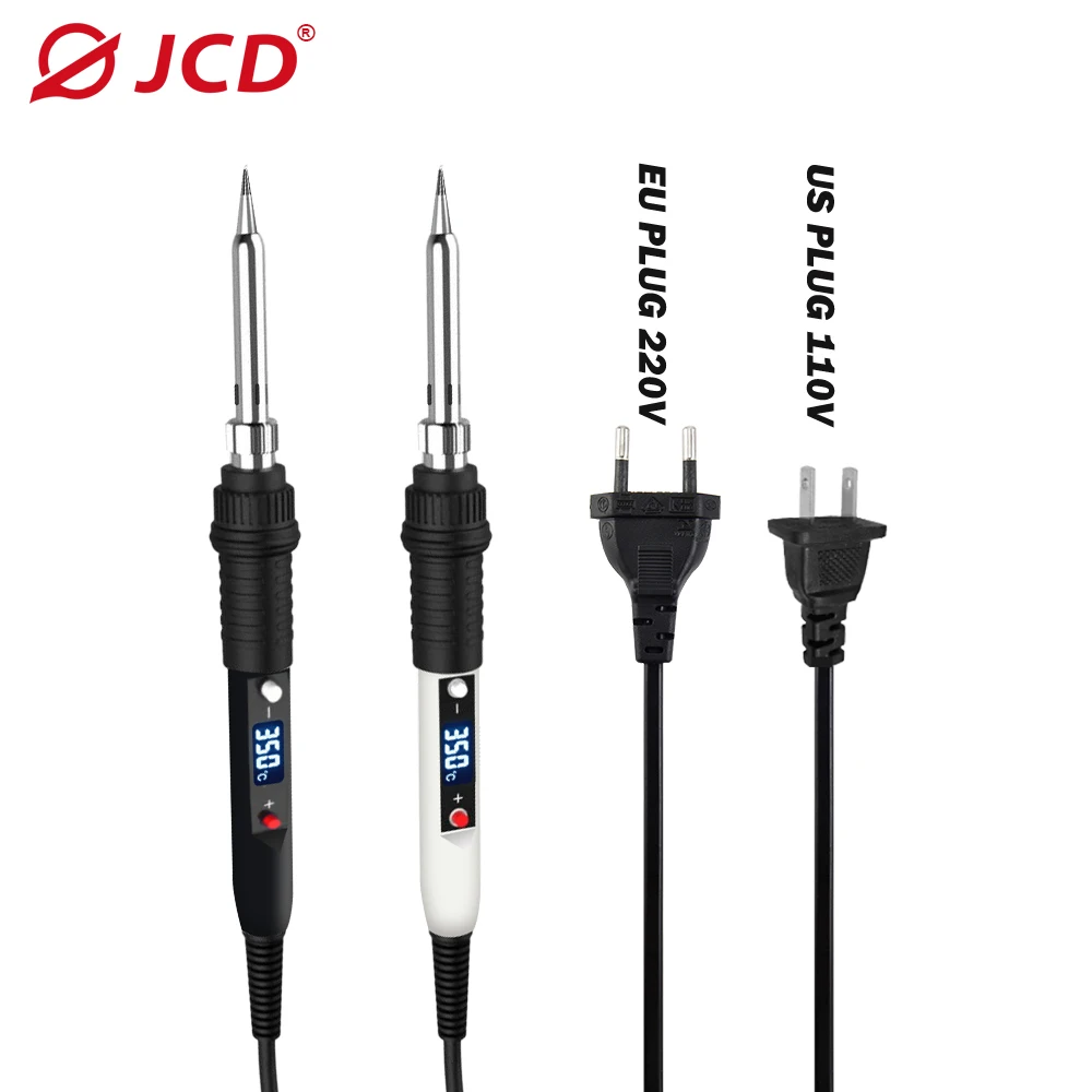 JCD 80W Digital Electric Soldering Iron Kit Adjustable Temperature 110V 220V Welding Tool Ceramic Heater Soldering Tips Rework 5