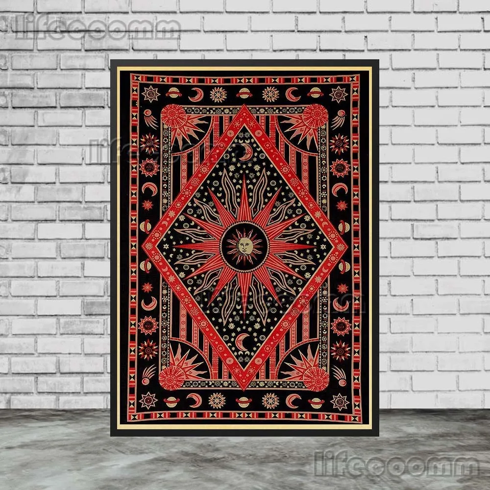 Celestial Bohemian Canvas Art: Sun, Moon, Stars & Planets Wall Decor