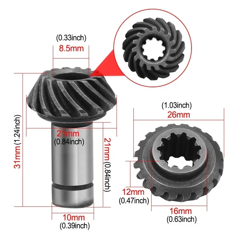 Çim makası dişli ÇALI KESİCİ hasat çim biçme makinesi Weeder güç aracı yedek aksesuarlar siyah dişli çalışma kafası dişli