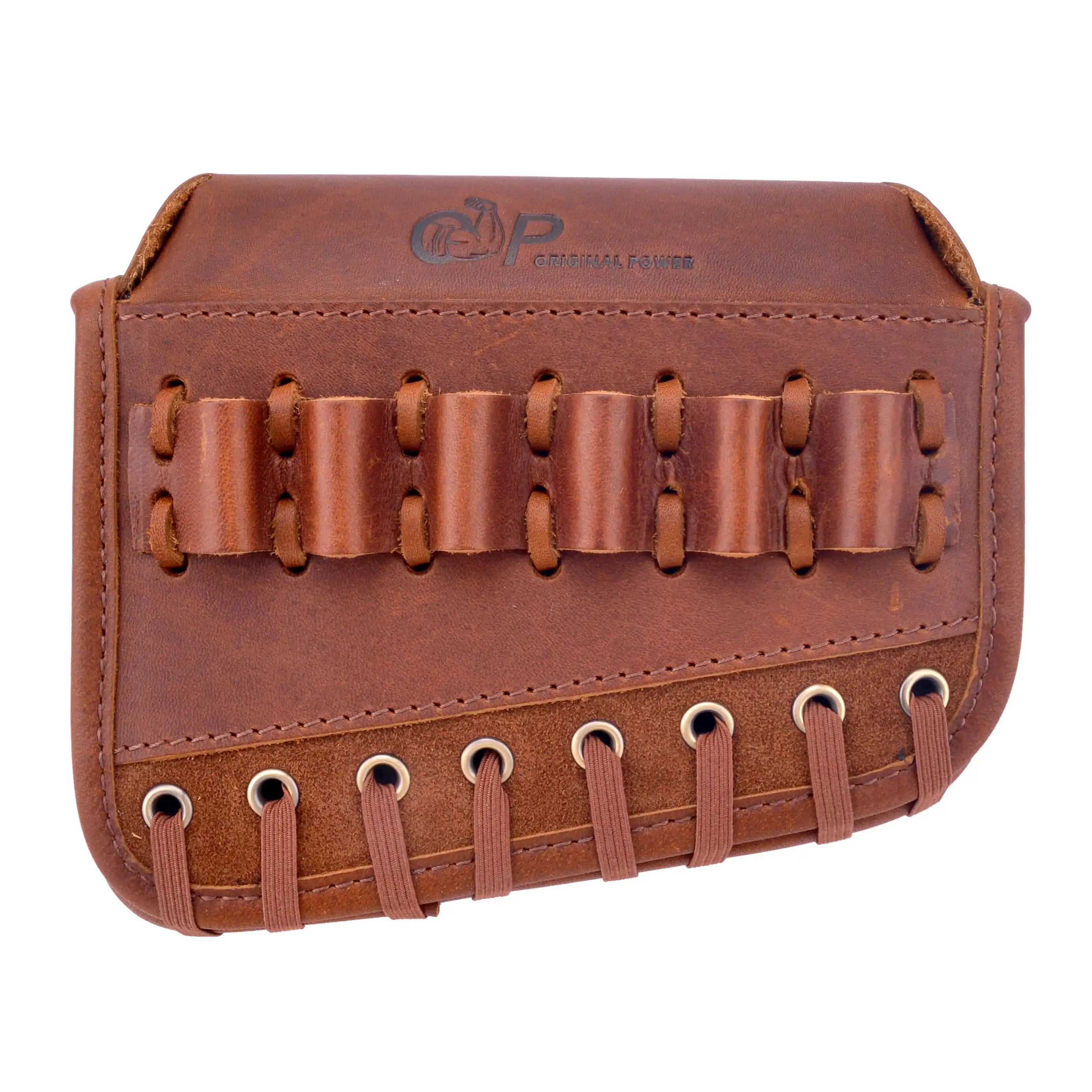 Wayne's Dog Full Grain Leather Rifle Ammo Buttstock Cheek Rest Riser Cover Ammo Pouch For .308 .30-06 .45-70 .44mag