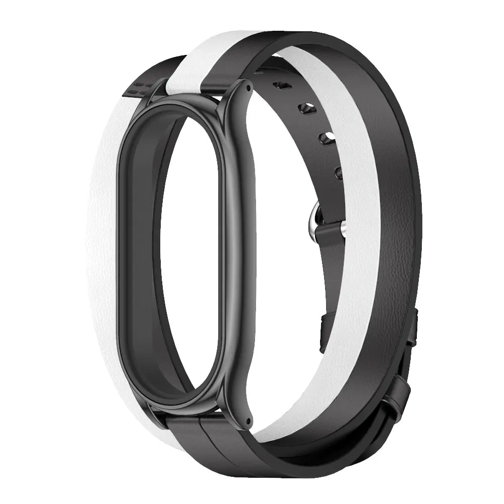 Elegant Leather Double-Loop Smart Watch Wristband Replacement Strap