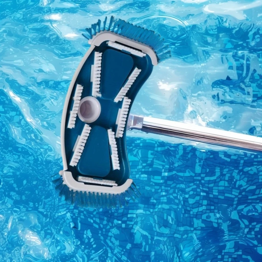 Portable & Durable Vacuum Head with Side Brushes for Efficient Pool Cleaning