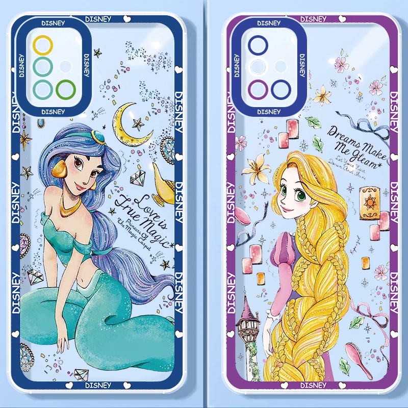 

Princess Cartoon For Samsung A24 A73 A72 A71 A53 A52 A51 A33 A31 A22 A21S A04 Angel Eyes Transparent Soft Phone Case Coque Capa