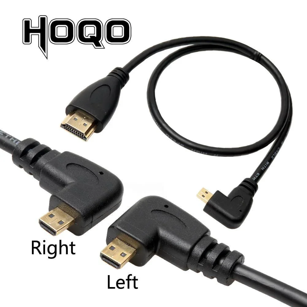 90 Degree Micro HDMI to HDMI Cable UP/Left/Right Angled Micro Cable for Digital camera Sony a6400 GH4 tablet 50cm/150cm hdmi cable