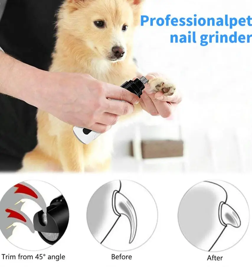 Pet Nail Clipper Electric Dog Nail Clippers Grinders Rechargeable USB Charging Pet Quiet Cat Paws Nail Grooming Trimmer Tools