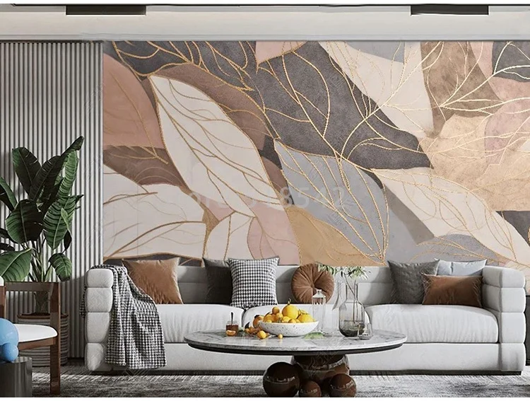 de folhas douradas de luxo para quarto,