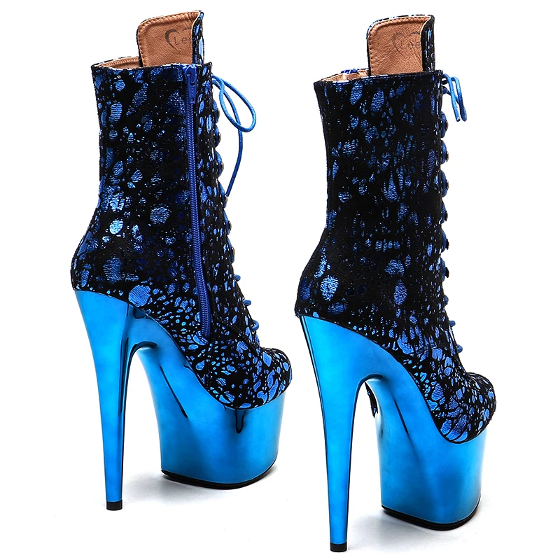 Leecabe  17CM/7inches Suede  upper Pole dancing shoes High Heel platform Pole Dance boot