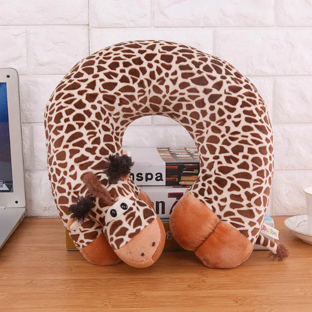 Cute Cartoon Animal Shape U-shaped Pillow Cervical Pillow Adult Baby Travel Neck Pillow Nap Office Car Sleeping Pad
