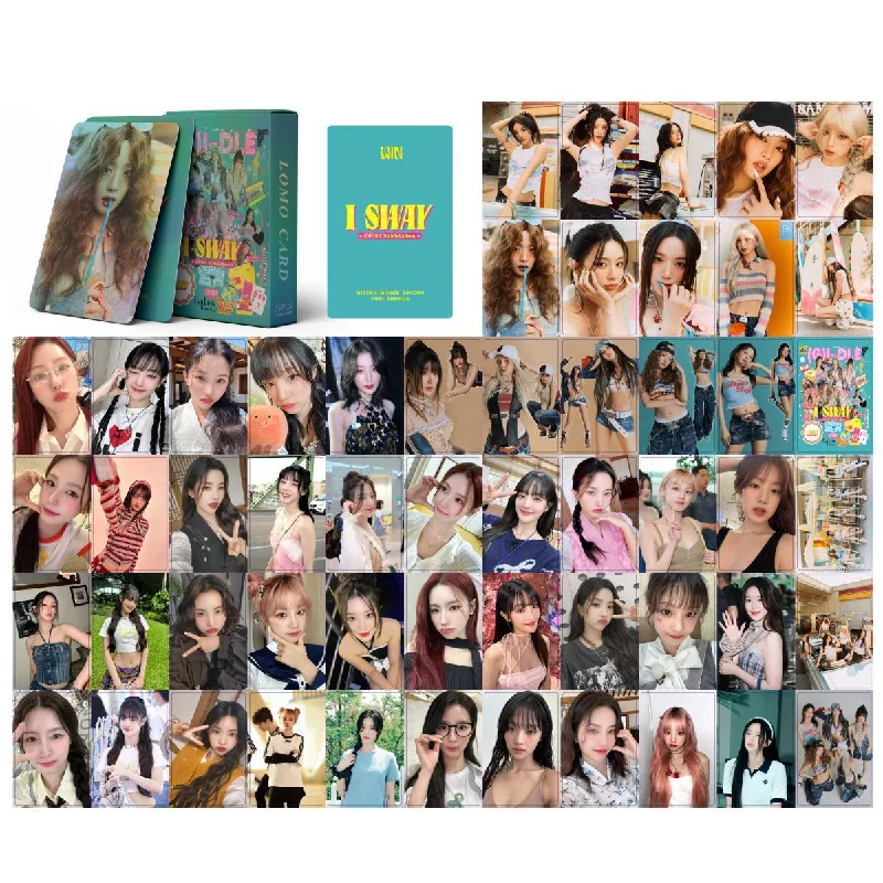 Kpop Idol (G)I-DLE I SWAY Lomo Laser Card 55Pcs/Set Photocards GIDLE MiYeon Minnie YuQi ShuHua HD Printd Postcards Fans Gift