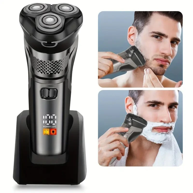 Elektrisch scheerapparaat voor mannen - Flexibele 3D-scheerkoppen, USB-oplaadbare haartrimmer met verstelbare scheerbewegingen_voghion.com
