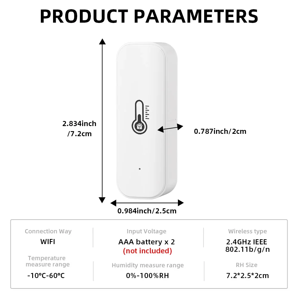 Smart Temperature Humidity Sensor Tuya WiFi ZigBee Thermometer Hygrometer APP Remote Alarm Work with Alexa Google Home