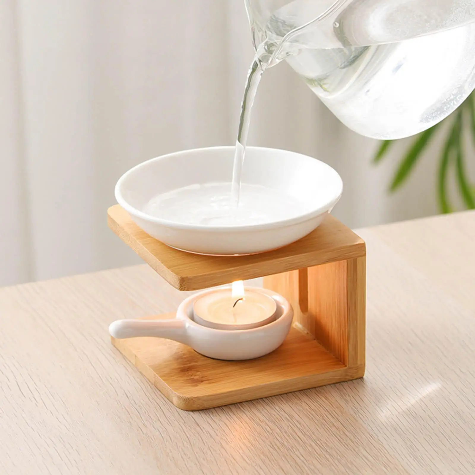 Ceramic Essential Oil Burner Tealight Candle Holder for Meditation Home Yoga Spa Meditation Bedroom Home Decor Gift Ornament