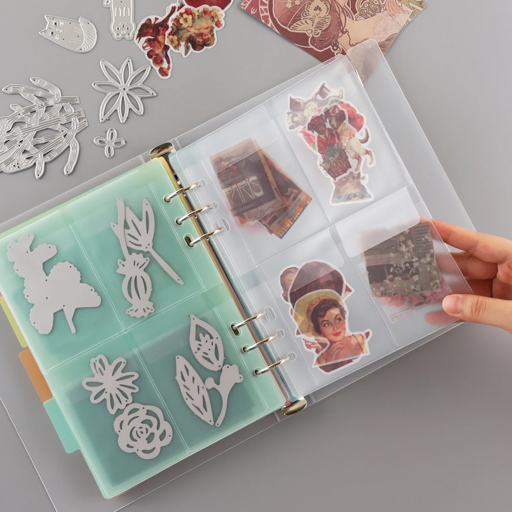 A5 Die Storage Book Binder Folders Page Protectors Pockets For DIY Photocard Stamp Album Storage Book Holder Envelopes Storages