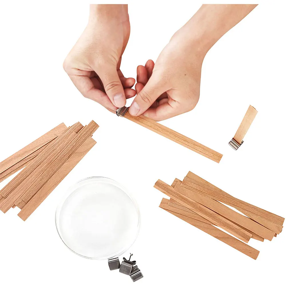 40Pcs/set DIY Wooden Candle Wicks Core Sustainer For Candle Making Supplies  Kit