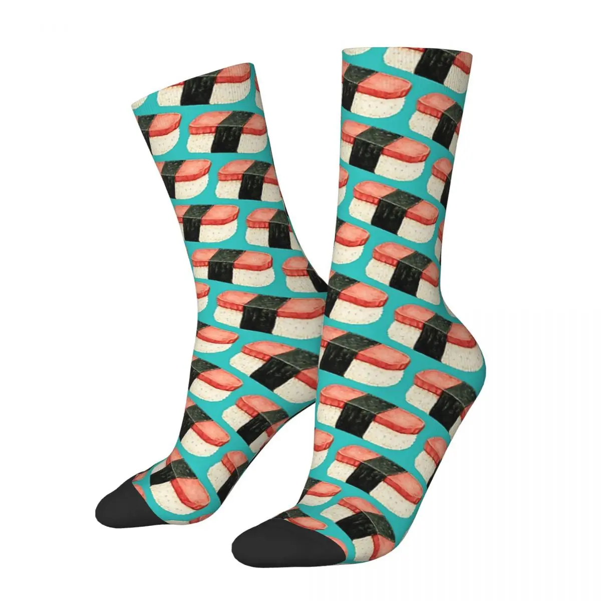 Hot Sale Musubi - Blue Fashion Funny Printed Polyester Long Socks Harajuku Comfortable Breathable Happy Gift sockings For Unisex