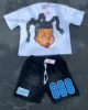 Summer Loose Sports Short Sleeved Shorts Suit Cartoon Large Pattern Printed Top Street Versatile Casual Digital Printed Shorts 3