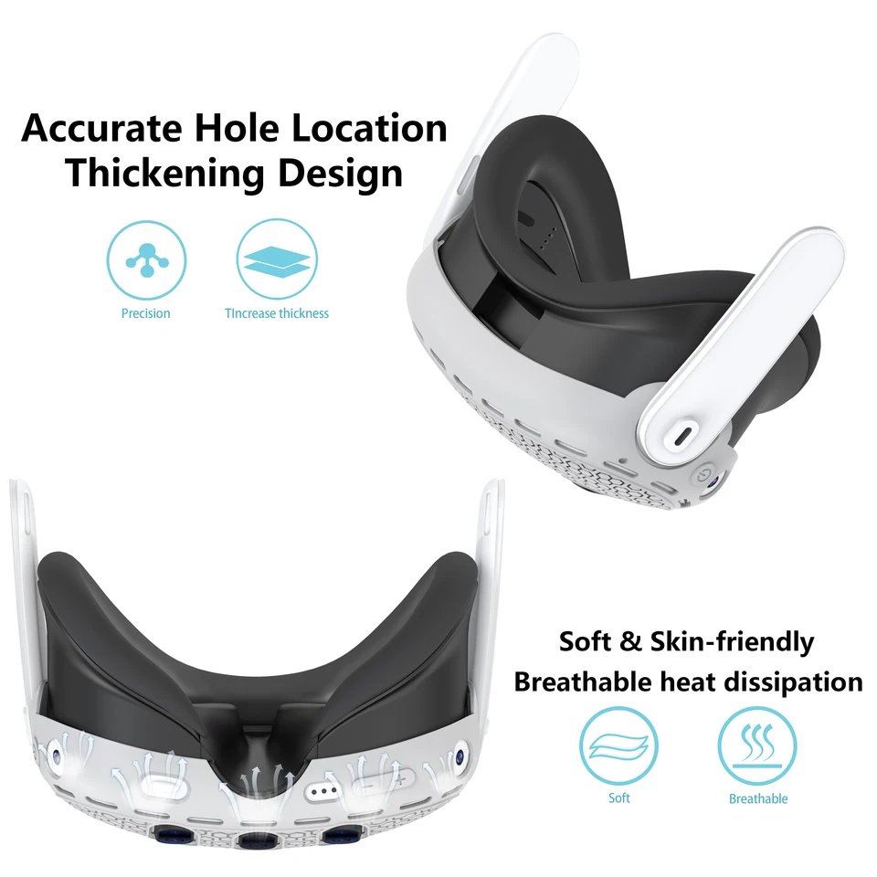 Silicone VR Shell Protective Cover Compatible with Meta Quest 3 Accessories, Comprehensive Protection for VR